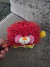 Vintage Red Popples Puffling 1986 Mattel Small Baby Popple Plüschtier mit Etikett