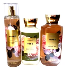 Bath and Body Works 3 Pc ROSE Mist Shower Gel Body Lotion  ~  FREE SHIP