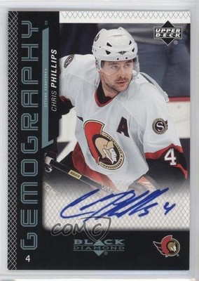2006-07 Upper Deck Black Diamond Gemography Chris Phillips #G-CP Auto 2a8