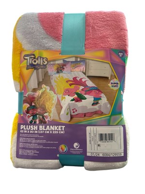 Trolls Super Soft Plush Childrens Blanket 62in X 90in