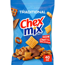 Chex Mix Traditional Savory Snack Mix 40 oz Bag - Crunchy Party Snack Fresh.