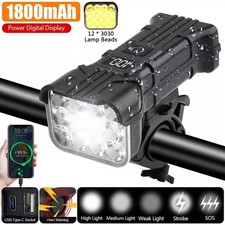 90000LM Rechargeable LED Mountain Bike Lights Bicycle Torch Front Lamp w/Bracket