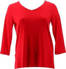 Susan Graver Modern Essentials Liquid Knit Tunic Simply Red XL NWOT (1010)