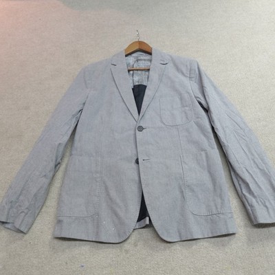J. Lindberg Sport Coat 42R Gray Solid Cotton Patch Pockets