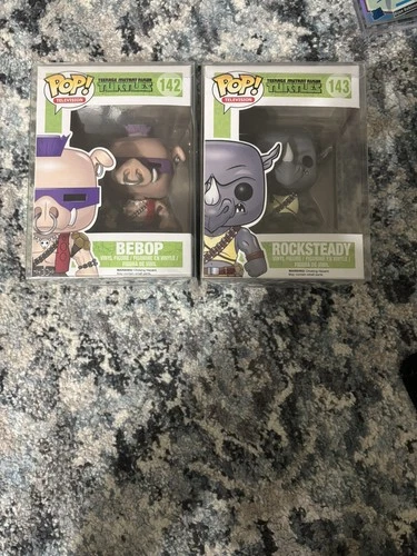 Funko Pop! Teenage Mutant Ninja Turtles Rocksteady #143 Bebop #142 Vaulted TMNT