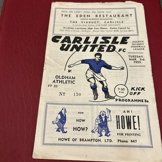 CARLISLE UNITED v OLDHAM 1958/59