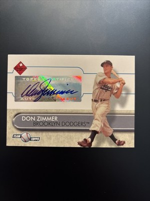 Don Zimmer Topps Team Legends Auto TT-DZ DODGERS