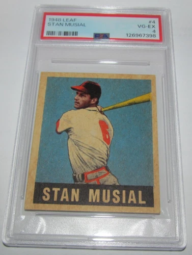 STAN MUSIAL PSA 4 VG-EX 1948 LEAF BASEBALL #4 ROOKIE CARD RC ST. LOUIS CARDINALS