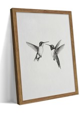 Vintage Wall Art Framed Hummingbird Canvas Print, Modern Farmhouse Birds Wall...