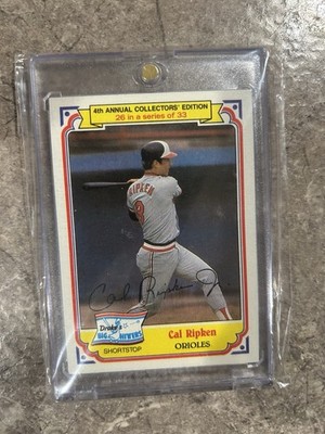 Drake's Big Hitters 1984 Cal Ripken Miscut Error card