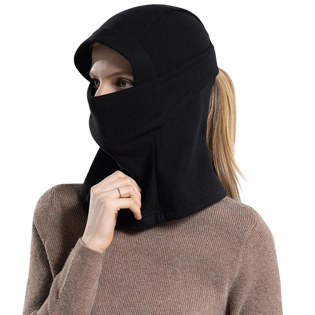 Ponytail Balaclava Ski Mask Full Face Cover Hood Winter Running Motorcycle Wo...