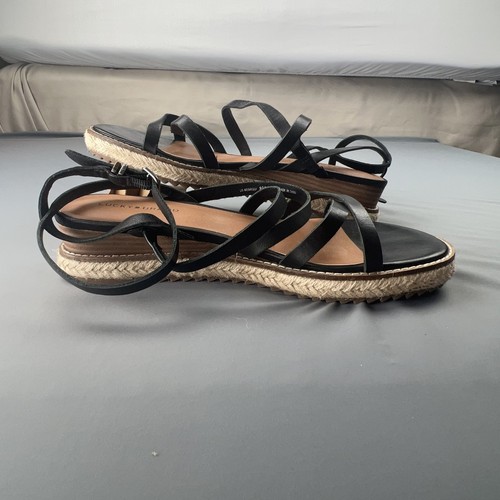 Lucky Brand Shoes Womens Size 8.5 Nemelli Espadrille Sandals Strappy Leather - Picture 6 of 11