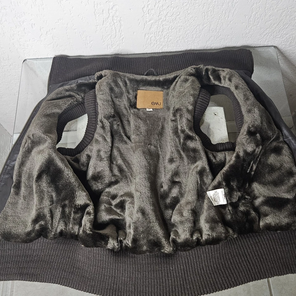 Chaleco Y2K 100% PIEL DE OVEJA Forrado Cuero Australiano Suave Duradero Cálido Marrón Foto 3 de 4