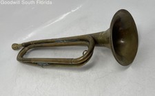 Vintage Rexcraft Gold-Tone Brass Musical Instrument Bugle With Strap Eyelets