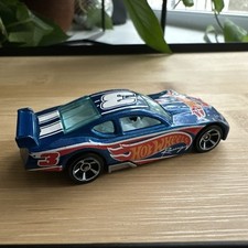 Hot Wheels Circle Tracker Rare Blue With Red Flames 3 Race Car Toy