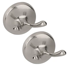 Brushed Nickel Towel Hooks Antique, 2 Pack Coat Robe Hook Heavy Duty Bathroom...