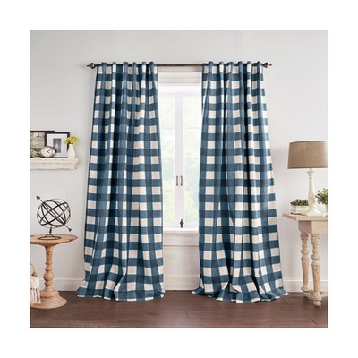 Elrene Home Fashions Farmhouse Living Grainger Buffalo-Check Blacko... Fast Ship
