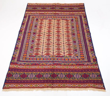 4 x 6 piedi tribale Sumak Kilim area afgano annodato a mano camera da letto...