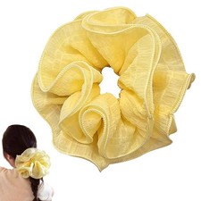 Oversized Scrunchie Women 7 Inch Jumbo Yellow Hair Tie Big Thick Ponytail Accs