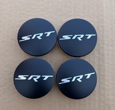 Set Of 4 Srt Wheel Center Hub Caps 2015-23 Dodge Charger Challenger Black Silver