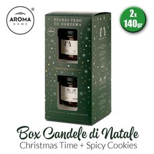 IDEA REGALO-BOX CANDELE PROFUMATE DI NATALE - 2pz x 140 gr -CERA NATURALE