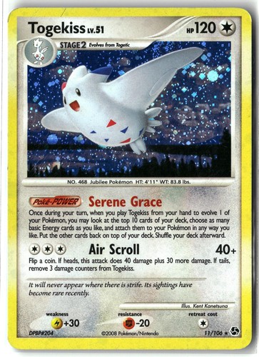 2008 Togekiss ⭐️ 11/106 Holo Rare Great Encounters Pokemon LP/MP