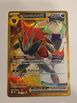 N's Zoroark ex 189/159 Sv09 Pokemon Journey Together Holo Gold