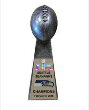 SEATTLE SEAHAWKS SUPER BOWL 60 CHAMPIONSHIP TROPHY 15" TALL