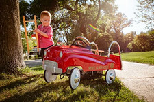 Kids Pedal Car Toddler Steel Ride On Toy Police Fire Truck Choose Your Color