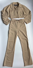 Jacquemus Le Raphia Denim Set - De Nimes Crop Jacket 36 & Jeans 26 - Beige NWOT