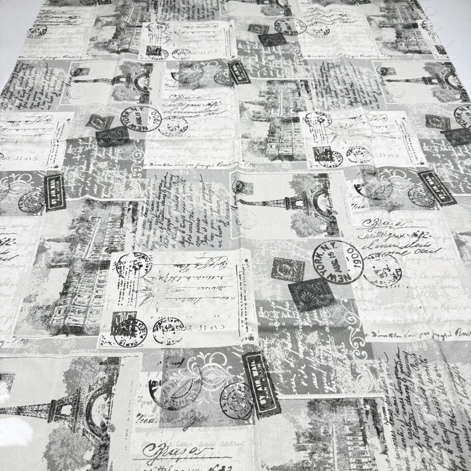 richloom upholstery fabric travel stamps gray 36x55 1 yard - Image 2 of 4