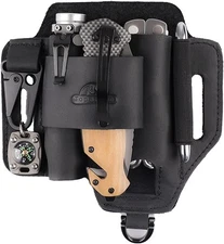 Topstache Leather Multitool Sheath,EDC Belt Organizer for Work and Black-02 