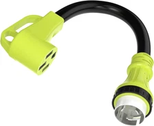 50 Amp Twist Lock Adapter with Grip Handle, NEMA SS2-50P Male to 14-50R Female A