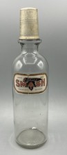 (CHERRY) Bouteille de sirop SMASH c1910 Fontaine à soda étiquette en verre publicitaire * RARE *
