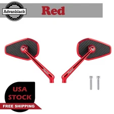Red Axion Performance Style Rear View Mirrors Fits Harley Road Street Softail