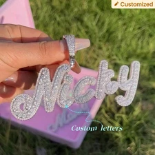 Customized Calligraphy Letter Pendant Necklace Personalized Streetwear Jewelry