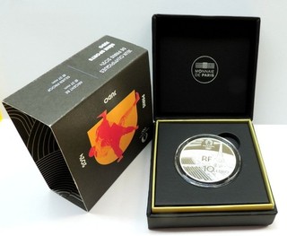 RARA MONETA IN ARGENTO PURO DA 10 EURO FRANCIA 2024 "OLIMPIADI JUDO" PROOF