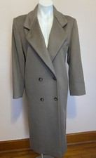 VTG Karen Petites Union Made Double Breasted Coat Tan Brown M see Description 
