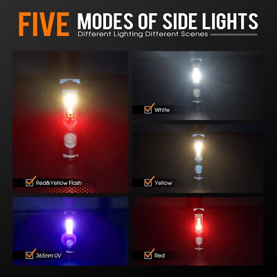 Lksixu Mini LED Flashlight Keychain, High Lumens EDC Pocket Flashlight With COB Side Lights, 8 - View #14