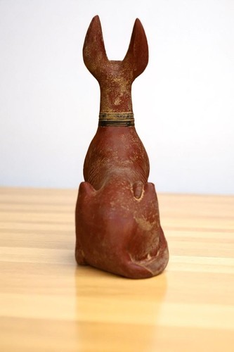 Antigua estatua faraónica de Dios Anubis de antigüedades egipcias de faraones a.C. - Imagen 8 de 11