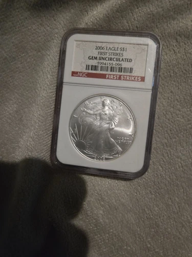 2006 American Silver Eagle NGC GEM Brilliant Uncirculated, First Strike