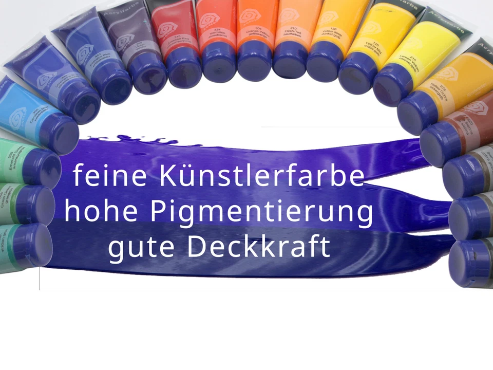 Magi® Acryl Künstlerfarben Set 20 Tuben à 120 ml , wasserfest, brillant, deckend - Bild 2 von 4