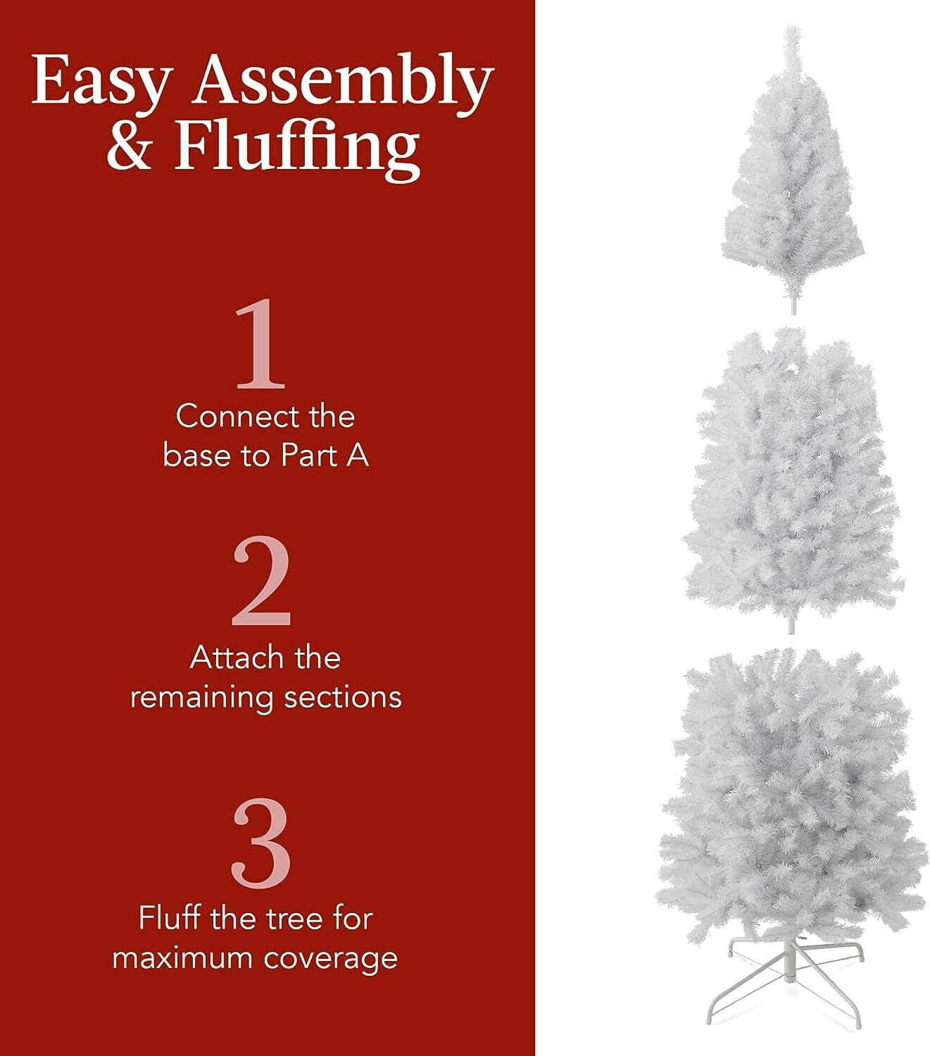 6Ft White Pencil Christmas Tree Artificial Holiday Skinny Tree for Home