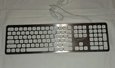 Macally USB Wired Keyboard for Mac - Compatible Apple Keyboard with USB Hubs