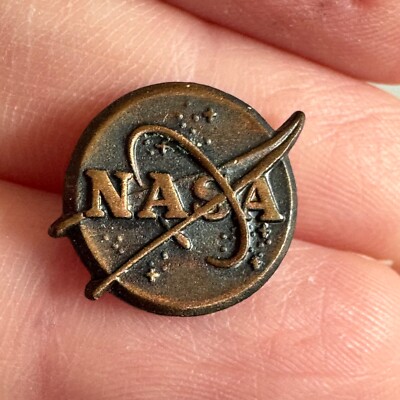 Vintage His Lordship NASA Logo Pin   Antique Bronze Tone Space Agency Pin