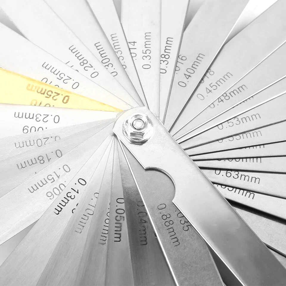 JEU DE CALES JAUGE D'EPAISSEUR MECANIQUE LAMES METRIQUES MOTEUR REGLAGE SOUPAPE - Photo 4/4