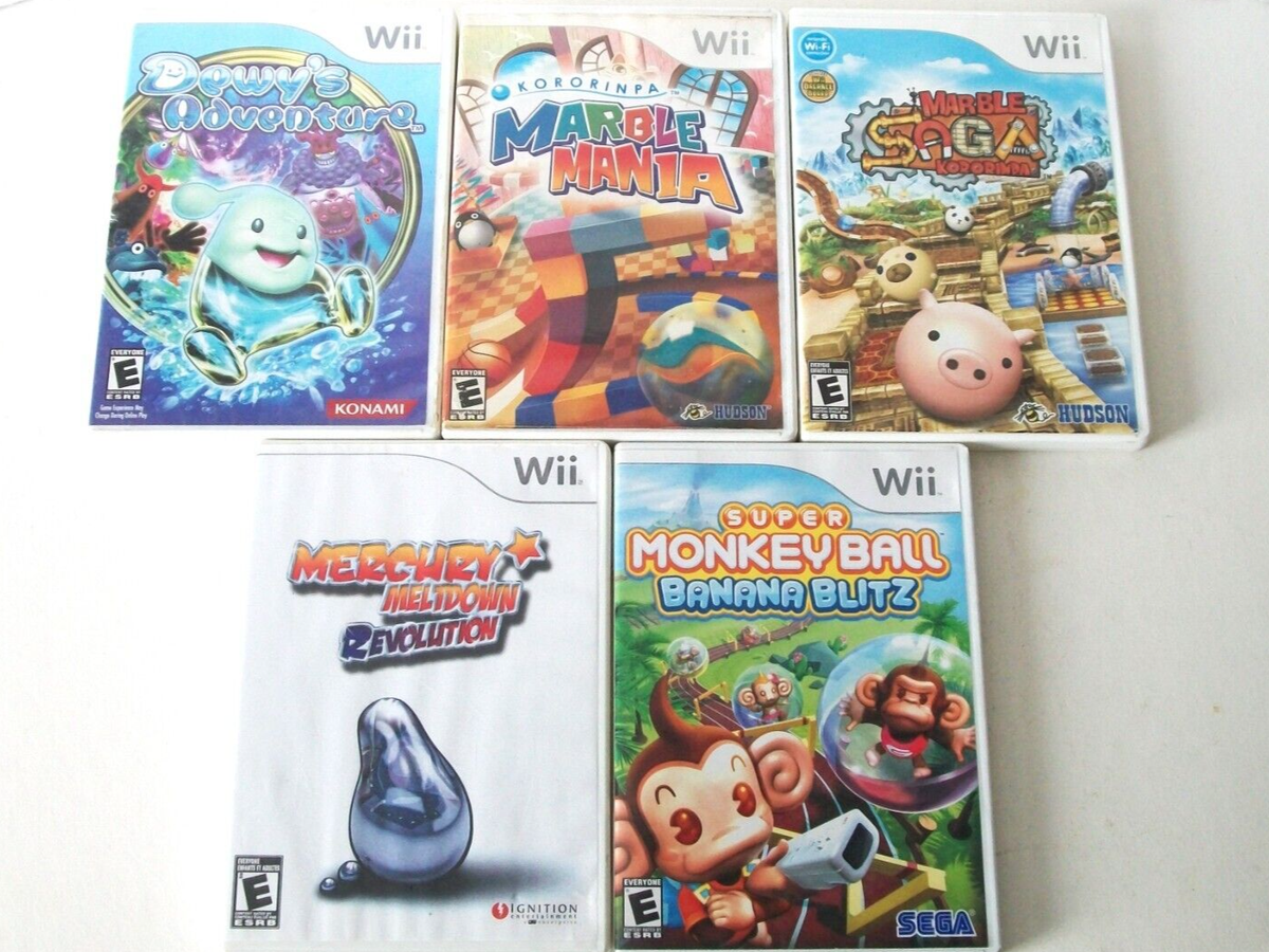 Nintendo Wii Motion Puzzle Games Lot Kororinpa Marble Saga Monkey
