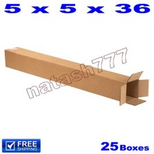 25 - 5x5x36 Cardboard Boxes 32-ECT Mailing Packing Shipping Corrugated Carton