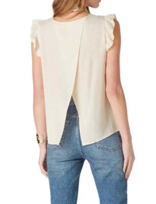 BA&SH Fani Viscose Top/Blouse Ivory Size XS