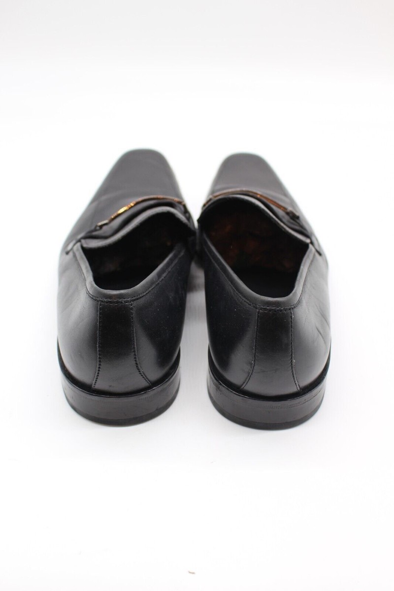 Hugo Boss Mens Slip On Loafers Leather Black Size 10 Silver  display picture 1